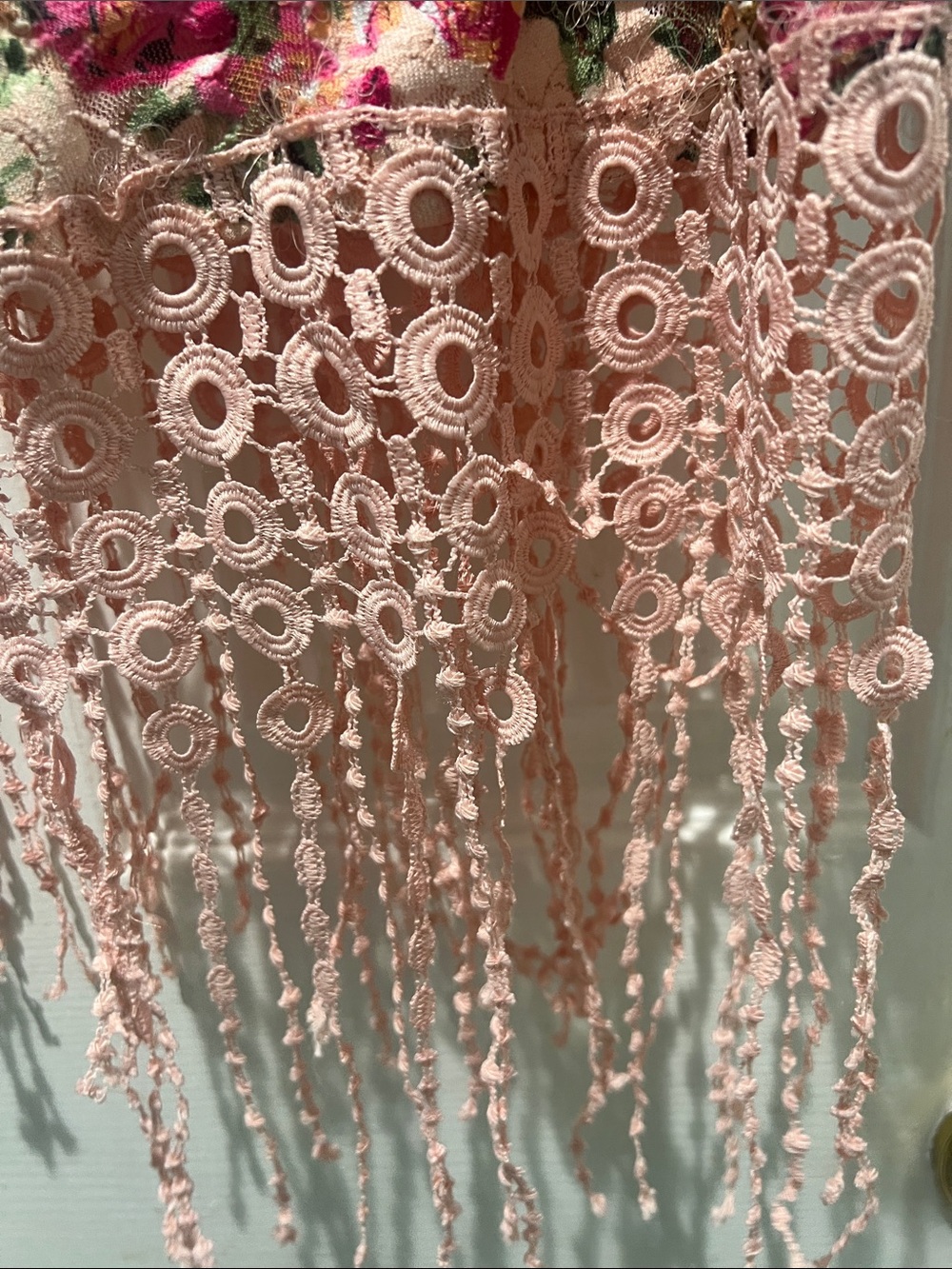 Sweet Rain Floral Lace Kimono/Duster - Pink & Green - Picture 5 of 8
